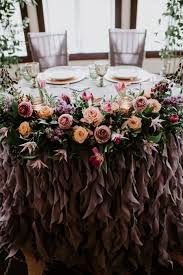 Rose Gold And Violet Garden Inspiration Perfect For Spring Weddings Head Table Wedding Sweetheart Table Flowers Sweetheart Table Backdrop