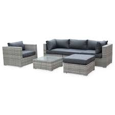 caligari 5 seater outdoor lounge set brown wicker brown cushions aluminium frame salon en plein air fauteuil sans accoudoir idees exterieures