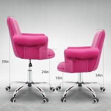 Magshion Deluxe Microfiber Office Desk Chair Bar Stool Beauty Nail Salon Spa Vanity Seat Pink Walmart Com In 2020 Vanity Seat Desk Chair Nail Salon And Spa