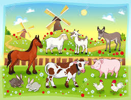 Avezano farm backdrop for kids birthday party decorations red barn farm animal photography background cartoon farm animals happy birthday party banner photoshoot backdrops (7x5ft) 4.9 out of 5 stars. Farm Animals With Background Royalty Free Cliparts Vectors And Stock Illustration Image 15427621