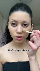 A tip for contouring wide noses! #nosecontour #contourhack #widenose  #nomakeupmakeup @elfyeah concealer