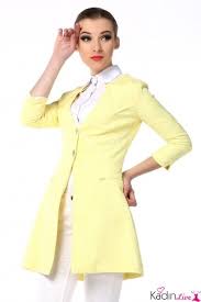 Tozlu Acik Limon Sarisi Uzun Ceket Modelleri Kadinlive Com Moda Stilleri The Dress Basortusu Modasi