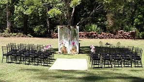 See more ideas about ceremony chairs, wedding decorations, wedding chairs. Outdoor Wedding Ceremony With Black Chairs Lilyvale Nsw Wedding Ceremony Chairs Wedding Alters Vintage Ceremony