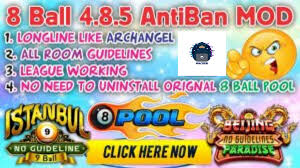 Play matches to increase your ranking and get access to more exclusive download last version of 8 ball pool apk + mod (no need to select pocket/all room guideline/auto win) + mega mod for android from revdl with direct link. 8 Ball Pool 4 8 5 Anti Baned Mod Free Download All Rooms Unlocked