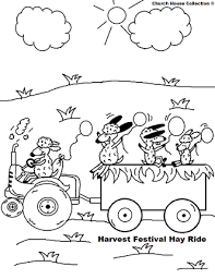 Fall Festival Hay Ride Coloring Page Sunday School Coloring Pages Fall Coloring Pages Tractor Coloring Pages