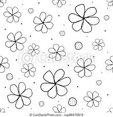 Simple and modern black and white flower wedding invitation. Seamless Hand Draw Black And White Pattern Background With Simple Flower Canstock