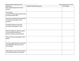 Most lesson observation forms use the teacher standards as a framework to link commentary to. Formal Observation Lesson Plan Template Elegant Afl Lesson Observation Proforma By Lesson Plan Templates Special Education Lesson Plans Education Lesson Plans