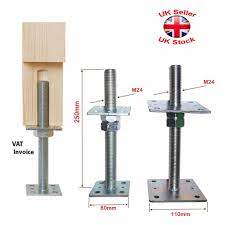 Heavy Duty Galvanised Bolt Down Internal Post Support Adjustableheight 250mm 10 Ebay A Frame House Timber Frame Joinery Timber Posts