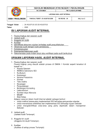 File borang audit mutu internal unsri 2015. Contoh Laporan Audit Dalaman Sekolah Audit Kinerja