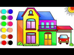 If you need a simple coloring page for your children, you can use house coloring pages.it is a fun activity for your children because it seems that they are painting their houses and it helps kids to develop their habit of coloring and painting, introduce them new colors, improve the creativity and motor skills. House And Car Drawing For Kids Novocom Top