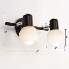 0:56 alberson collection light brushed nickel led. 2 3 Heads Globe Vanity Light With Frosted Glass Shade Modern Led Makeup Lighting In Black Beautifulhalo Com