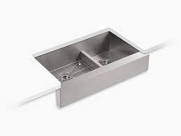 Vault Smart Divide Undermount Large Medium Kitchen Sink K 3945 Kohler Kohler Farmhouse Sink Kitchen Sink Stainless Apron Front Sink
