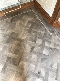 Karndean Art Select In A Basketweave Formation With Border Containing Three Layers Of Grout Strips 3mm Ds10 Chalk Karndean Flooring Flooring Luxury Vinyl Tile