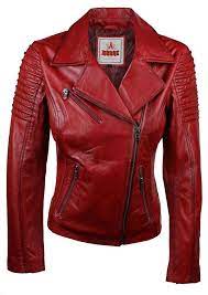 Ladies Women Genuine Real Leather Slim Fit Red Biker Jacket Red Jacket Leather Leather Coat Womens Womens Biker Jacket