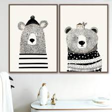 Bear Wall Art Canvas Painting Nordic Posters And Prints Etsy Bear Wall Art Wall Art Canvas Painting Baby Art
