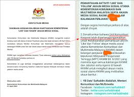 Kementerian komunikasi dan multimedia malaysia. Communications Ministry Denies Forcing Staff To Like Ministers Social Media Accounts