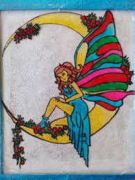 Glass Painting On An Ohp Sheet Topic Fairy Sitting On Moon I Recommend To Put A Lot Of Glitter In T Glass Painting Patterns Glass Painting Designs Painting Now lets learn how to make beautiful glass paintings. glass painting on an ohp sheet topic
