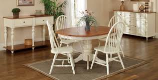 Solid Birch 42 Round Table Leaf With 4 White Windsor Chairs Dining Table In Kitchen Dining Table Leaf Table