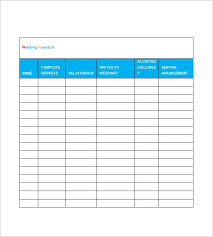 After the wedding day ends, the newlywed couple will have a few items to remind them of their special day forever. Wedding Guest List Template 10 Free Word Excel Pdf Format Download Free Premium Templates