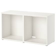 Ayaklar için delik yerleri önceden açılmıştır. Besta White Tv Bench 120x40x64 Cm Ikea