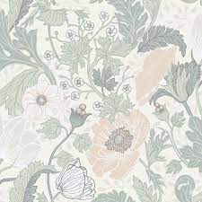 A Street Prints Anemone Light Grey Floral Paper Strippable Roll Covers 56 4 Sq Ft 2948 33000 The Home Depot Grey Floral Wallpaper Green Floral Wallpaper Floral Wallpaper