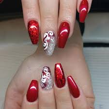 1 x nail decoration wheel. Prom Red And Gold Acrylic Nails Nail And Manicure Trends