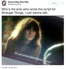 100 Memes That Will Have Every Former Emo Kid Laughing For Hours Emo Band Memes Stranger Things Funny My Chemical Romance Memes