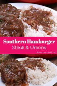 Southern Hamburger Steak Onion Gravy Recipe Southern Recipes Soul Food Homemade Hamburgers Hamburger Steak