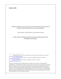 My family resides in arlington, and . Pdf Voluntary Adoption Of Corporate Governance Mechanisms The Role Of Domestic And International Governance Standards