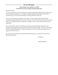 Leading Professional Medical Equipment Technician Cover Letter Examples Resources Myperfectresume