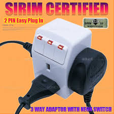 Amali plug 3 pin 13a tarkh : 3 Way Adapter With Switch Three Way Adaptor In Malaysia Multi Adaptor Socket