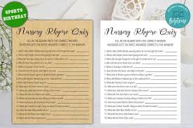 50 count (pack of 1). Printable Nursery Rhyme Quiz Baby Shower Game Instant Download Bobotemp