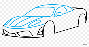 These shapes include the windshield and side windows, the visible side mirror, the spoiler, and the front vents. Drawing Mustang Side View Ferrari Car Drawing Easy Free Transparent Png Clipart Images Download