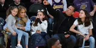 Jrod continues to showcase their beautiful blended family. Jennifer Lopez Alex Rodriguez Enjoy Take Kids To Lakers Game