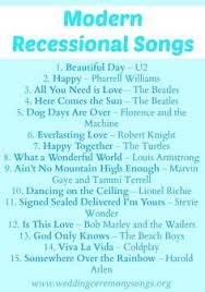 Mendelssohn's wedding march and beethoven's ode to joy are traditional wedding recessional songs, but you don't have to follow tradition on this one. 14 Best Recessional Songs Ideas Recessional Songs Wedding Songs Wedding Music