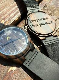 Every Second I Love You More Mens Watches Wood Wooden Watch Engraved Watch Engraving