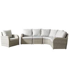 Patio sets at lowes canada. Corliving Wicker Patio Set 5 Pieces Grey Lowe S Canada