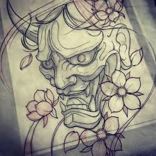 Hanya Mask Drawing Mike Tattoo Custom Tattoos Toronto Red9ine Tattoos Japanese Tattoo Mask Tattoo Hannya Mask Tattoo