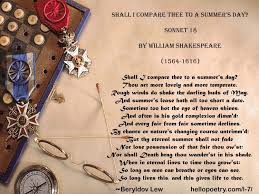 Sonnet 18 By William Shakespeare 1564 1616 Shall I Compare Thee To A Summer S Day Thou Art More Lovely And More Temperate Rough Winds Do Shake The Darlin