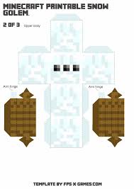 Mit gratis malvorlage zum ausdrucken. Minecraft Snow Golem Printable Papercraft 2 Of 3 Minecraft Basteln