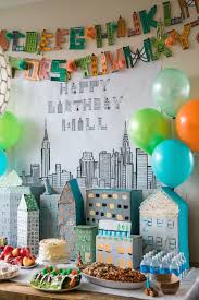 Happy Birthday Celebration For Kids Big City Themed Party Kids Party Godzilla Birthday Birthday