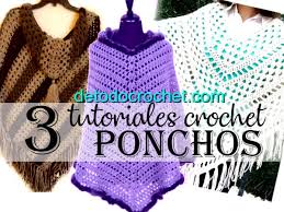 Encontrá ponchos de lana tejidos al crochet en mercadolibre.com.ar! 3 Patrones De Ponchos Crochet Tutoriales Completos