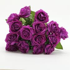 Huge sale on purple flowers wedding now on. Purple Real Touch Roses Latex Flowers Vanrina