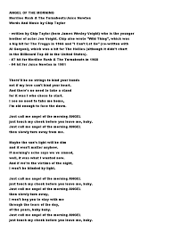 Maybe the sun's light will be dim and it won't matter anyhow. Angel Of The Morning Pdf