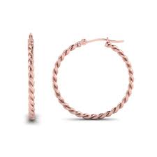 Heritage hoop earrings in 18k yellow gold 3. Rope Hoop Earring For Women In 18k Rose Gold Fascinating Diamonds