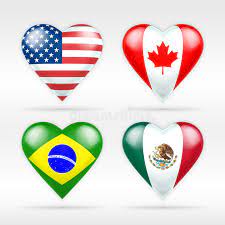 .bandeira atletico mineiro bandeira bandeira botafogo bandeira brasil bandeira canada o lobo mau bandeira sao paulo bandeiras de paises bandeiras do brasil bandeiras dos paises. Usa Canada Brazil And Mexico Heart Flag Set Of American States Stock Vector Illustration Of Isolated Flag 50183143