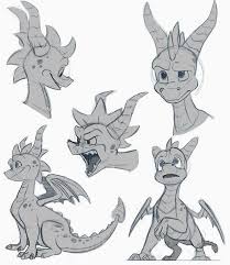 Black And White Spyro Photo Dragon Poses Cartoon Dragon Dragon Sketch