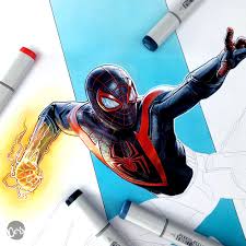 The reveal of the ps5 logo surprised no one, as it just swapped out the '4' for a '5'. Dercio Santos On Twitter Wip Spider Man Miles Morales Ps5 Milesmorales Milesmoralesps5 Spiderman Spidermanmilesmorales Spidermanps5 Spidermanintothespiderverse Draw Drawing Art Copic Copicmarkers Copicart Copicsketch Marvel