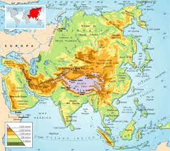 Resultado de imagen de mapa fisico de asia