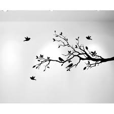 Bird On Tree Branch Painting Found It At Wayfair Tree Branches With Leaves And Love Birds Wall Decal With Images Bird Wall Decals Wall Paint Designs Tree Branch Wall